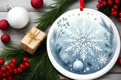 Round Christmas Ornament Sublimation|Clipart Product Image 2