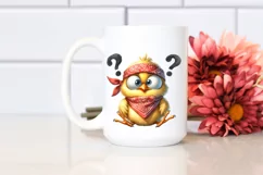 Funny Chick Sitting with Bandana PNG Product Image 2