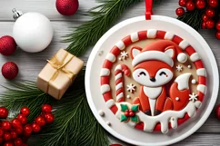 Round Christmas Ornament Sublimation|Clipart Product Image 1