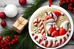 Round Christmas Ornament Sublimation|Clipart Product Image 1