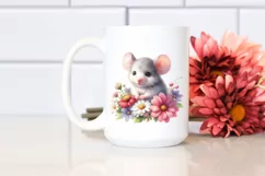 Cute Baby Mouse Flowers | Sublimation | Clipart Product Image 2
