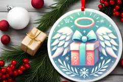 Round Christmas Ornament Sublimation|Clipart Product Image 1