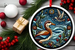 Round Christmas Ornament Sublimation|Clipart Product Image 2