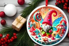 Round Christmas Ornament Sublimation|Clipart Product Image 1