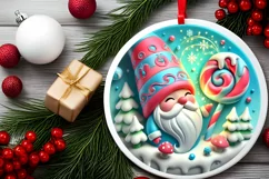 Round Christmas Ornament Sublimation|Clipart Product Image 1