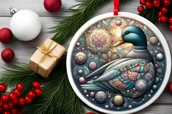 Round Christmas Ornament Sublimation|Clipart Product Image 2