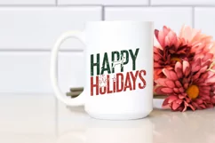 Retro Happy Holidays Reindeer Png Product Image 2