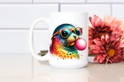 Quirky Colorful Seal Sunglasses Blowing Gum Product Image 2