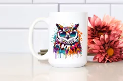 Quirky Colorful Owl Sunglasses Splashes of Paint Product Image 2