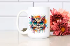 Quirky Colorful Owl Sunglasses Vibrant Paint Splashes Product Image 2