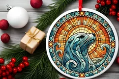 Round Christmas Ornament Sublimation|Clipart Product Image 1