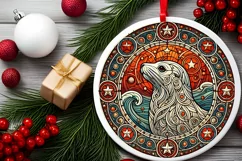 Round Christmas Ornament Sublimation|Clipart Product Image 1