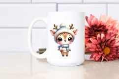 Winter Deer with Reindeer Horns PNG Product Image 2