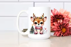 Winter Deer with Reindeer Horns PNG Product Image 2