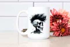 Skull with Hair, Bored, Simple PNG Product Image 2