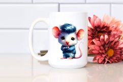 Posing Baby Mouse with Contempt, Vibrant Watercolor PNG Product Image 2