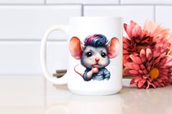 Posing Baby Mouse with Contempt, Vibrant Watercolor PNG Product Image 2