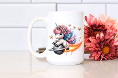 Cute Unicorn Riding on a Comet Clipart Product Image 2