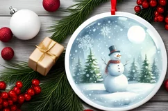Round Christmas Ornament Sublimation|Clipart Product Image 2