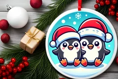 Round Christmas Ornament Sublimation|Clipart Product Image 2