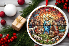 Round Christmass Ornament PNG Product Image 2