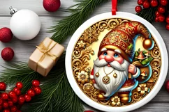 Round Christmas Ornament Sublimation|Clipart Product Image 1