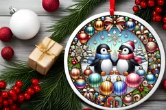 Round Christmas Ornament Sublimation|Clipart Product Image 2