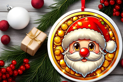 Round Christmass Ornament PNG Product Image 2