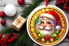 Round Christmas Ornament Sublimation|Clipart Product Image 2