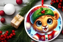 Round Christmas Ornament Sublimation|Clipart Product Image 1
