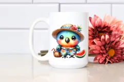 Colorful Baby Parrot Dressed for Summer Clipart Product Image 2