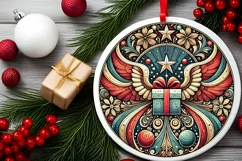 Round Christmas Ornament Sublimation|Clipart Product Image 1