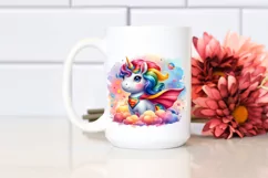 colorful Baby Unicorn in Superhero Cape Product Image 2