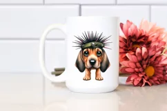 Watercolor Baby Bloodhound Big Eyes as a Punk Singer Product Image 2
