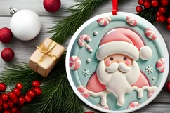 Round Christmas Ornament Sublimation|Clipart Product Image 1