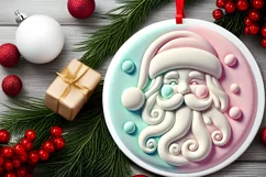 Round Christmas Ornament Sublimation|Clipart Product Image 1