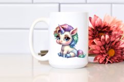 Baby Unicorn Posing as Johnny Bravo | Sublimation | Clipart Product Image 2
