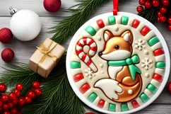 Round Christmas Ornament Sublimation|Clipart Product Image 2