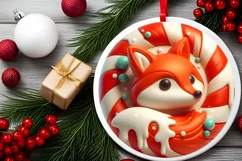 Round Christmas Ornament Sublimation|Clipart Product Image 2