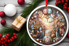 Round Christmass Ornament PNG Product Image 2