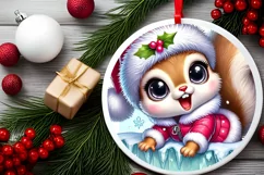 Round Christmas Ornament Sublimation|Clipart Product Image 1