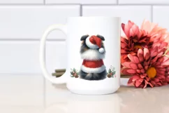 Shetland Sheepdog with Santa Hat PNG Product Image 2