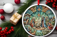 Round Christmas Ornament Sublimation|Clipart Product Image 2