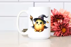 Funny Watercolor Baby Witch Halloween | Sublimation Clipart Product Image 2