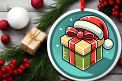 Round Christmas Ornament Sublimation|Clipart Product Image 2