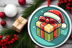 Round Christmass Ornament PNG Product Image 2