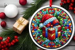 Round Christmas Ornament Sublimation|Clipart Product Image 2