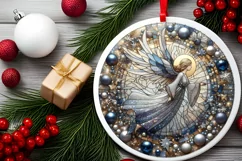 Round Christmas Ornament Sublimation|Clipart Product Image 2