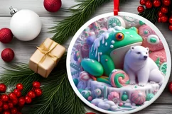Round Christmas Ornament Sublimation|Clipart Product Image 2