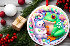 Round Christmass Ornament PNG Product Image 2